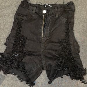 Black distressed Bermuda shirts